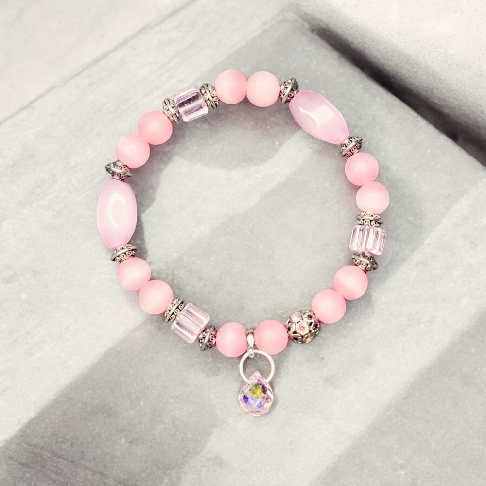Elegant Pink Beaded Bracelet